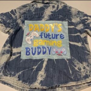 Hand designed Blue Tie-Dye Kids Gaming Shirt